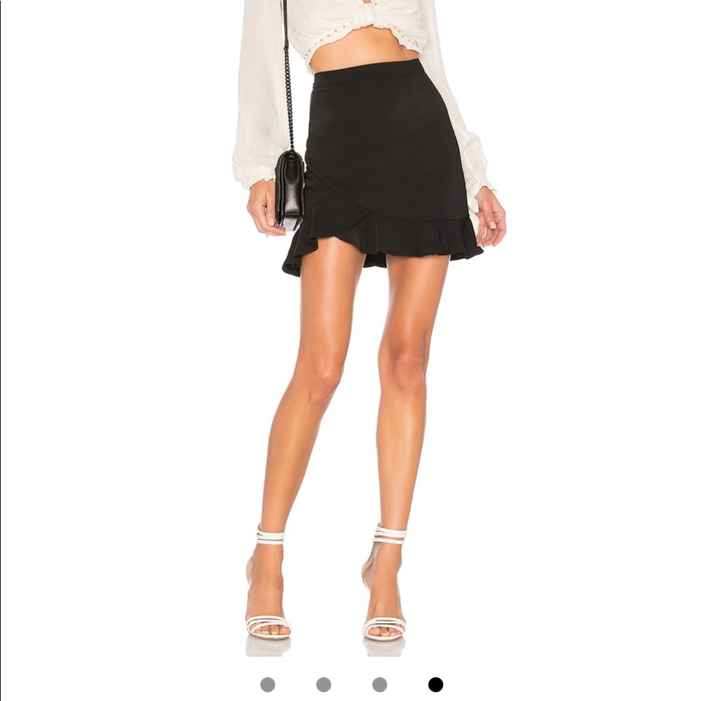 superdown milan ruffle mini skirt (revolve)